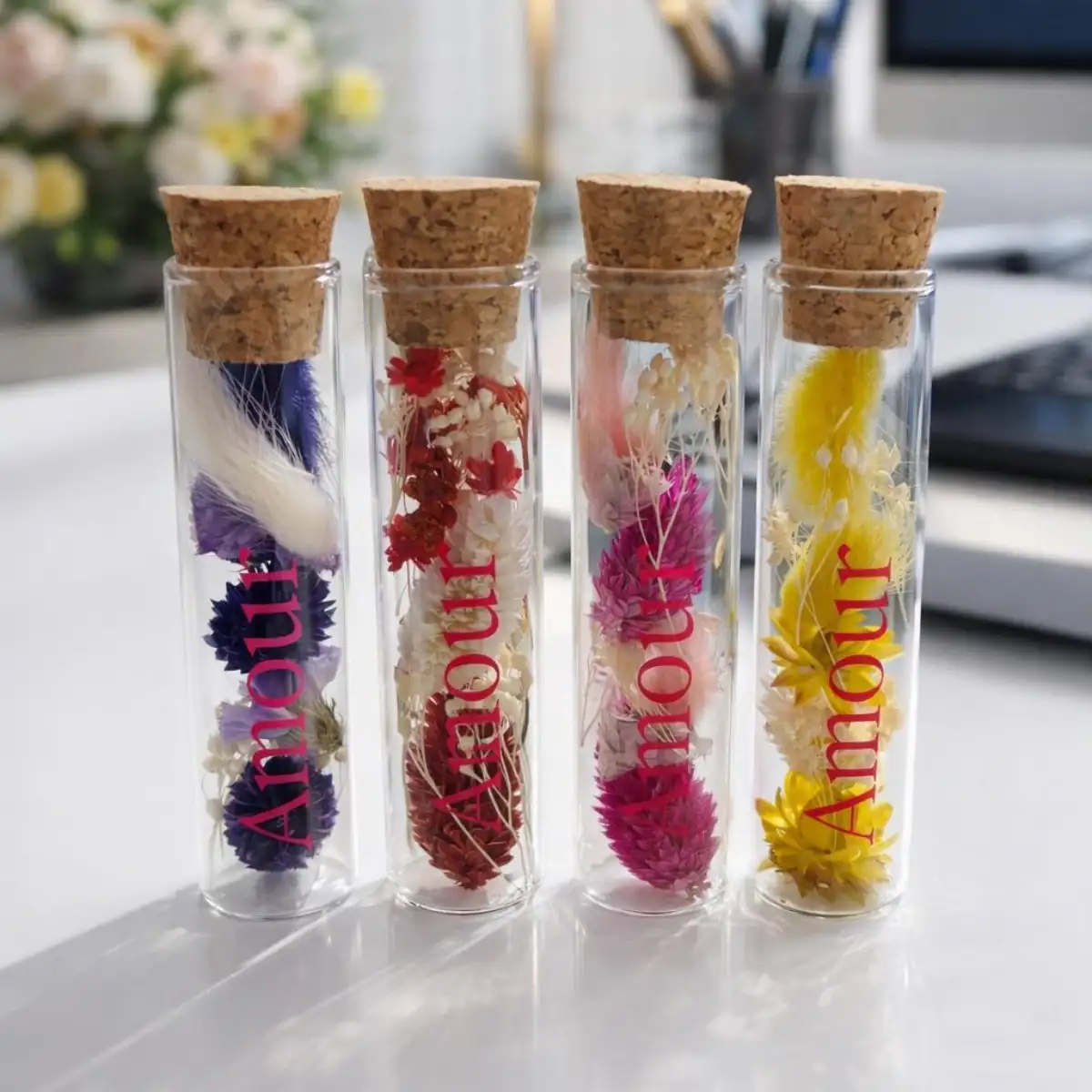 Tube en verre Amour